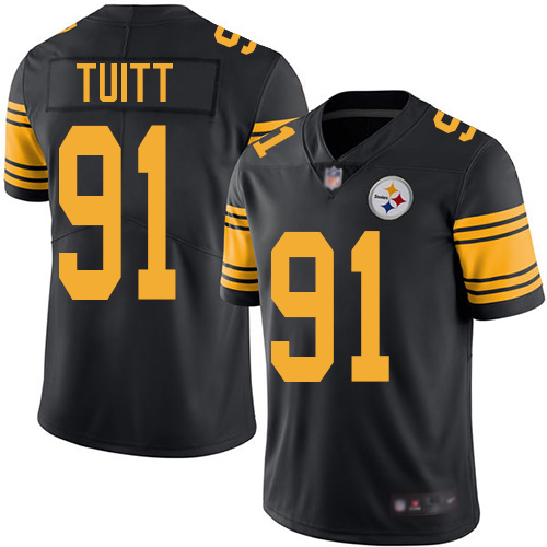 Youth Pittsburgh Steelers Football 91 Limited Black Stephon Tuitt Rush Vapor Untouchable Nike NFL Jersey